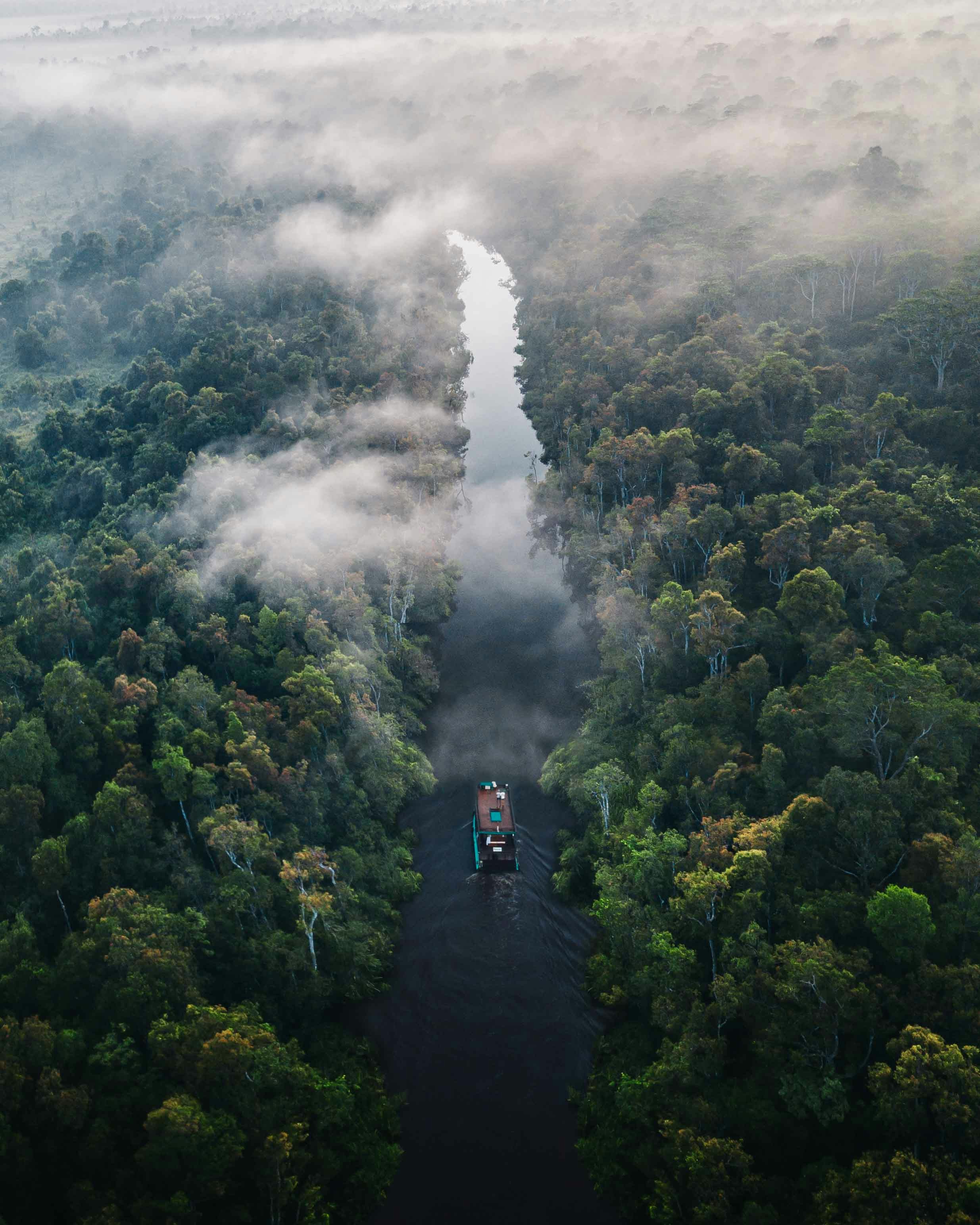 A river winding through a protected conservation landscape
